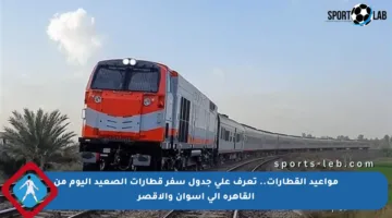 مواعيد القطارات.. تعرف على جدول سفر قطارات الصعيد اليوم من القاهرة إلى أسوان والأقصر